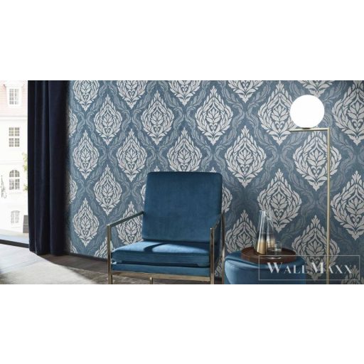 ERISMANN Carat Deluxe 10060-44 fényes kék ornamentika mintás klasszikus tapéta