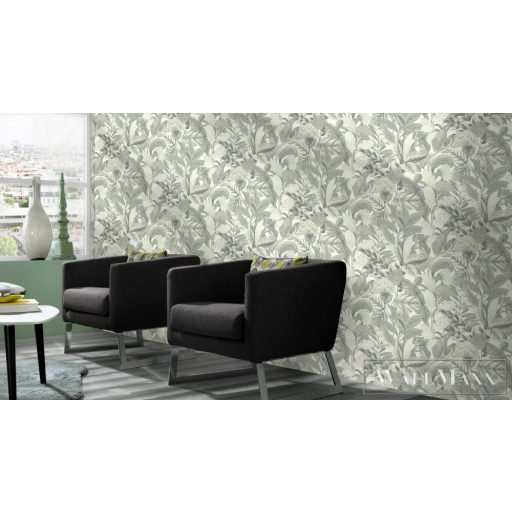 Erismann Elle Decoration 2 10202-07 zöld Modern levél mintás tapéta