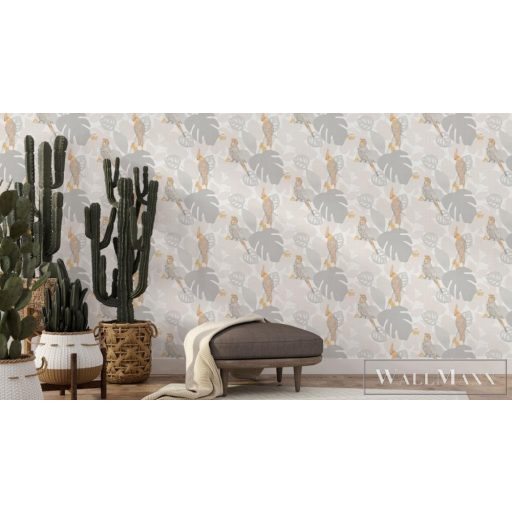 ERISMANN Finesse 10242-37 taupe Modern kakadu mintás tapéta