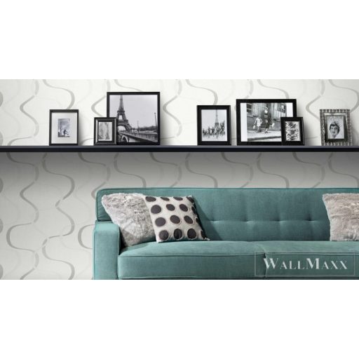 ERISMANN Flora 10244-10 törtfehér Modern hullám mintás tapéta