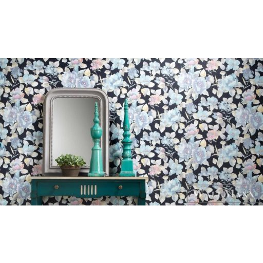 ERISMANN Charisma 10250-08 kék Elegáns rózsa mintás tapéta