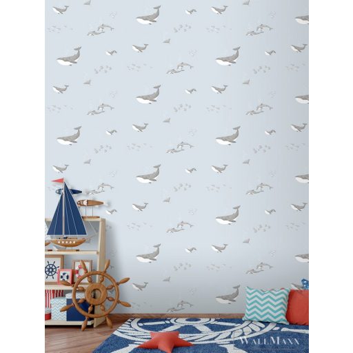 ICH Sambori 132-1 halvány Bálna mintás Gyerek vlies tapéta