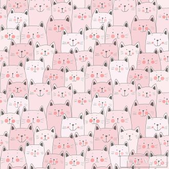 ICH Sambori 134-2 rózsaszín Cicás Gyerek vlies tapéta