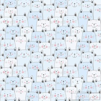 ICH Sambori 134-3 kék Cicás Gyerek vlies tapéta