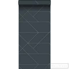  ESTAHOME Art Deco 139213 sötétkék-arany Vonalas Elegáns tapéta