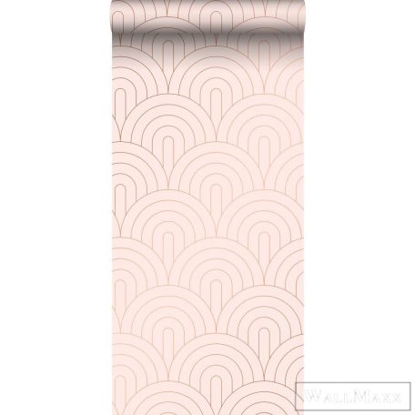 ESTAHOME Art Deco 139217 rózsaszín-arany Art Deco mintás Elegáns tapéta