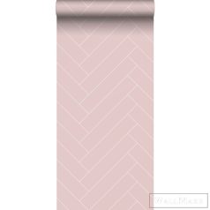   ESTAHOME Art Deco 139220 rózsaszín-fehér Halszálka mintás Elegáns tapéta