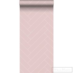   ESTAHOME Art Deco 139220 rózsaszín-fehér Halszálka mintás Elegáns tapéta