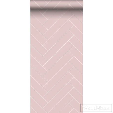 ESTAHOME Art Deco 139220 rózsaszín-fehér Halszálka mintás Elegáns tapéta