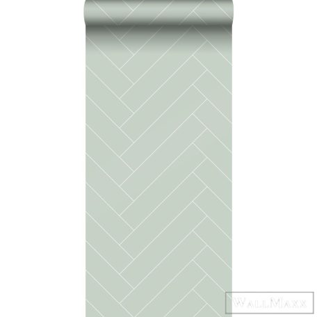 ESTAHOME Art Deco 139221 mentazöld-fehér Halszálka mintás Elegáns tapéta