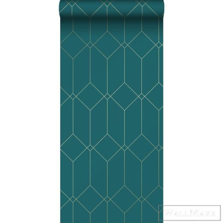 ESTAHOME Art Deco 139224 zöld-arany Art Deco mintás Elegáns tapéta