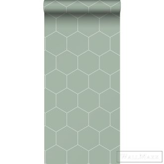   ESTAHOME Art Deco 139227 zöld-fehér Lépesméz mintás Elegáns tapéta