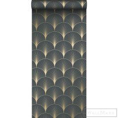   ESTAHOME Art Deco 139231 sötétkék-arany Art Deco mintás Elegáns tapéta