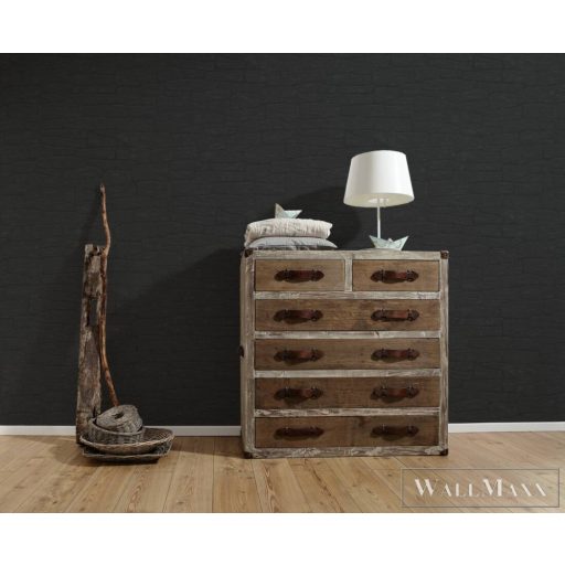 AS CREATION Black is Beautiful 13951-1 sötét tégla mintás modern tapéta