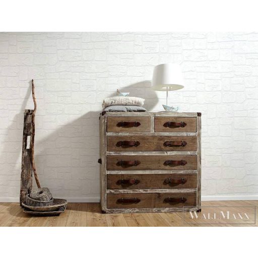 AS CREATION 2040-42 fehér szabálytalan téglamintás tapéta