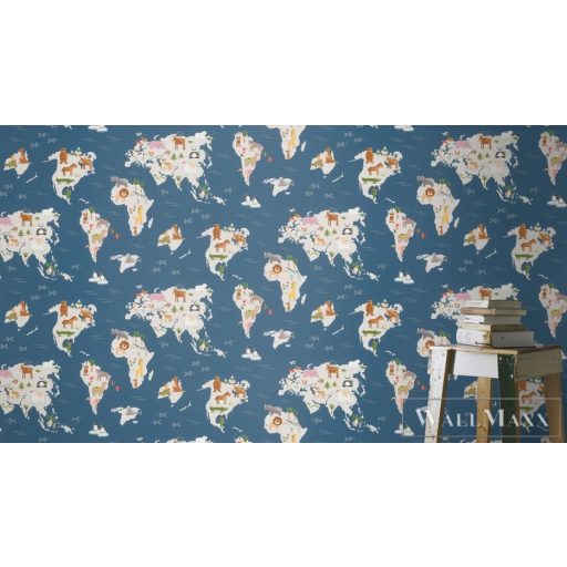 210910 térkép mintás gyerekszobai tapéta