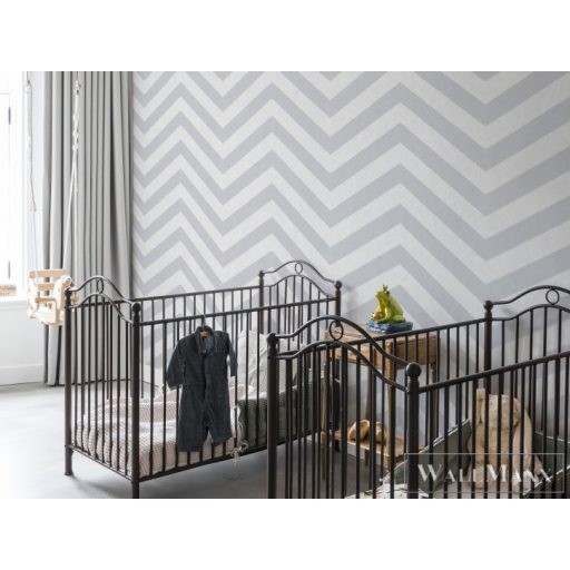 BN WALLS SmallTalk 219200 fehér-szürke csíkos grafikus tapéta