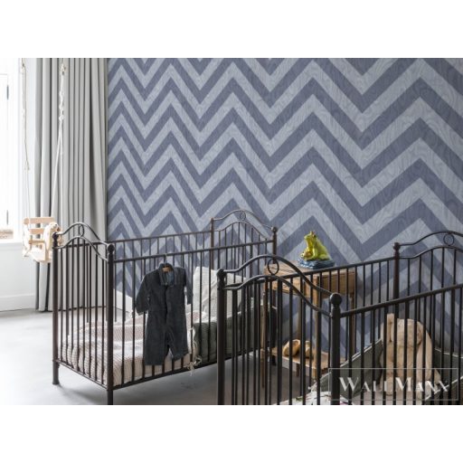 BN WALLS SmallTalk 219202 kék csíkos grafikus tapéta