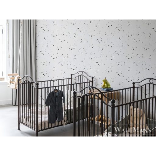 BN WALLS SmallTalk 219236 fekete, fehér Pöttyös Gyerek vlies alapú vinyl tapéta