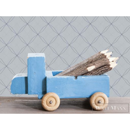 BN WALLS SmallTalk 219241 kék, színes Rács mintás Gyerek vlies alapú vinyl tapéta