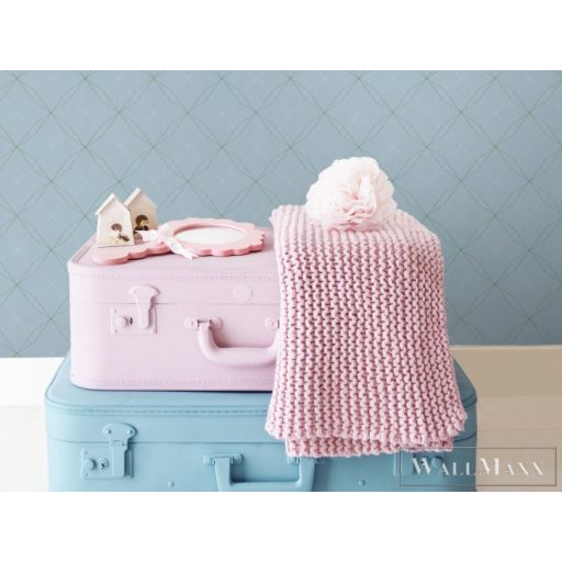 BN WALLS SmallTalk 219244 kék, színes Rács mintás Gyerek vlies alapú vinyl tapéta