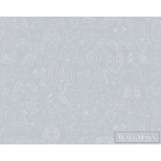   BN WALLS SmallTalk 219250 kék Kutya mintás Gyerek vlies alapú vinyl tapéta