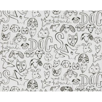   BN WALLS SmallTalk 219251 fekete, fehér Kutya mintás Gyerek vlies alapú vinyl tapéta 1darab