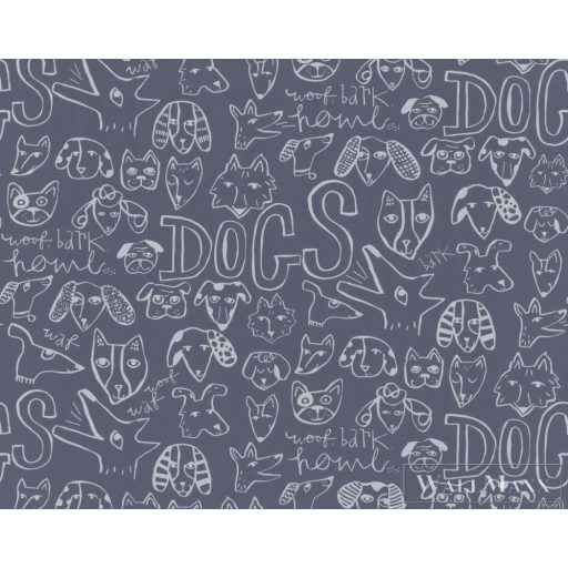 BN WALLS SmallTalk 219253 kék, fehér Kutya mintás Gyerek vlies alapú vinyl tapéta