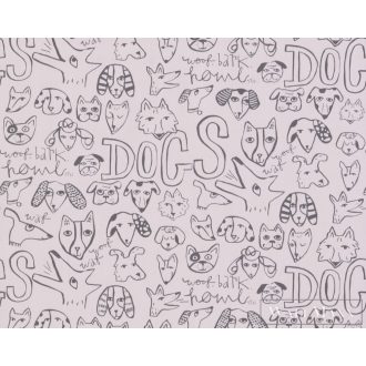   BN WALLS SmallTalk 219254 rózsaszín, fekete Kutya mintás Gyerek vlies alapú vinyl tapéta