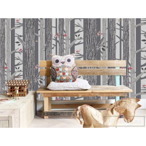 BN WALLS SmallTalk 219270 szürke, színes Erdő mintás Gyerek vlies alapú vinyl tapéta