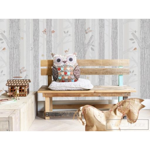 BN WALLS SmallTalk 219271 fehér, színes Erdő mintás Gyerek vlies alapú vinyl tapéta