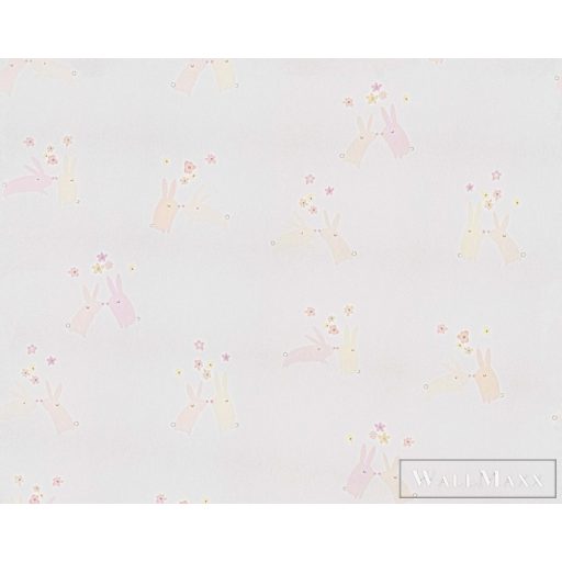 BN WALLS SmallTalk 219290 rózsaszín, színes Nyuszi mintás Gyerek vlies alapú vinyl tapéta