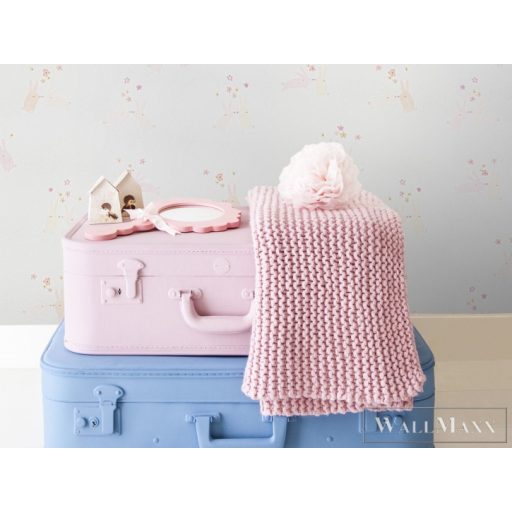 BN WALLS SmallTalk 219290 rózsaszín, színes Nyuszi mintás Gyerek vlies alapú vinyl tapéta