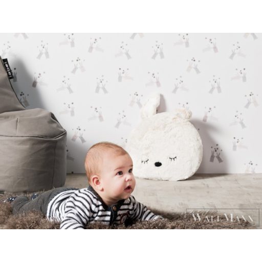 BN WALLS SmallTalk 219291 kék, színes Nyuszi mintás Gyerek vlies alapú vinyl tapéta