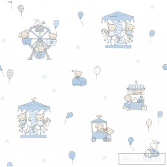   ICH Lullaby 220-1 kék Körhinta mintás Gyerek papír tapéta
