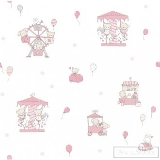   ICH Lullaby 220-2 rözsaszín Körhinta mintás Gyerek papír tapéta