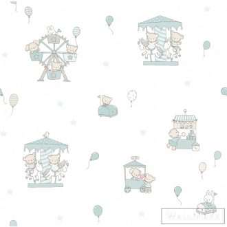   ICH Lullaby 220-4 menta, zöld Körhinta mintás Gyerek papír tapéta