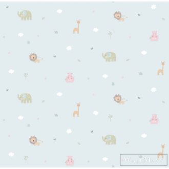   ICH Lullaby 222-3 menta, zöld Szafari mintás Gyerek papír tapéta