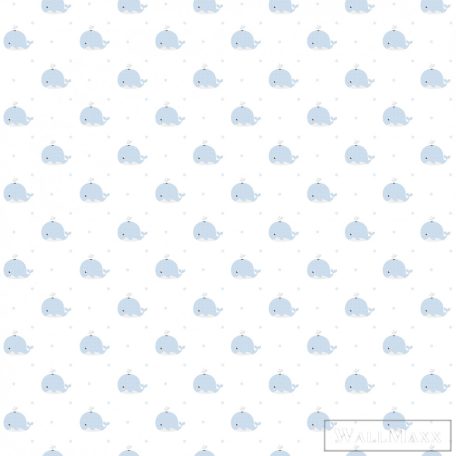 ICH Lullaby 223-1 kék Bálna mintás Gyerek papír tapéta
