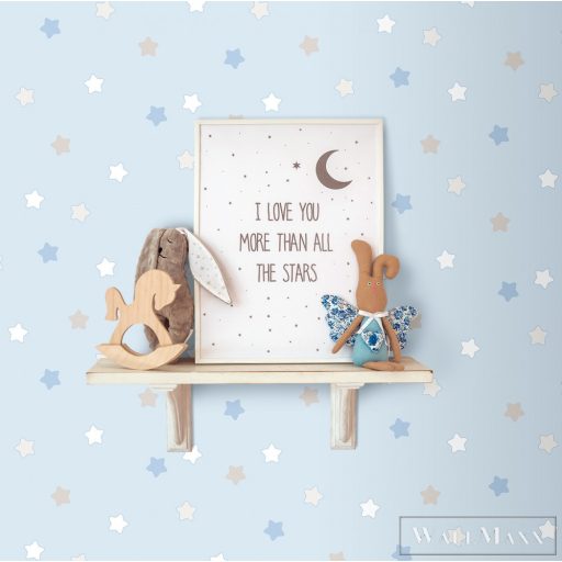 ICH Lullaby 225-1 kék Csillag mintás Gyerek papír tapéta