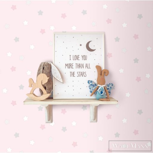 ICH Lullaby 225-2 rözsaszín Csillag mintás Gyerek papír tapéta