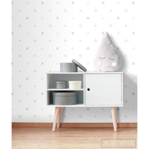 ICH Lullaby 228-4 menta, zöld Lábnyom mintás Gyerek papír tapéta