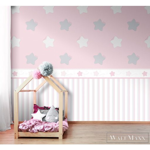 ICH Lullaby 231-2 rözsaszín Csíkos Gyerek papír tapéta