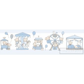   ICH Lullaby 240-1 kék Körhinta mintás Gyerek öntapadós bordűr