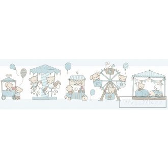   ICH Lullaby 240-4 menta-zöld Körhinta mintás Gyerek öntapadós bordűr