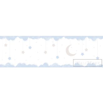  ICH Lullaby 241-1 kék Telihold mintás Gyerek öntapadós bordűr