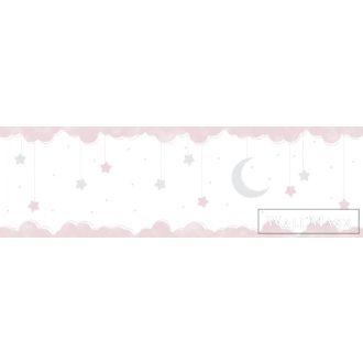   ICH Lullaby 241-2 rözsaszín Telihold mintás Gyerek öntapadós bordűr
