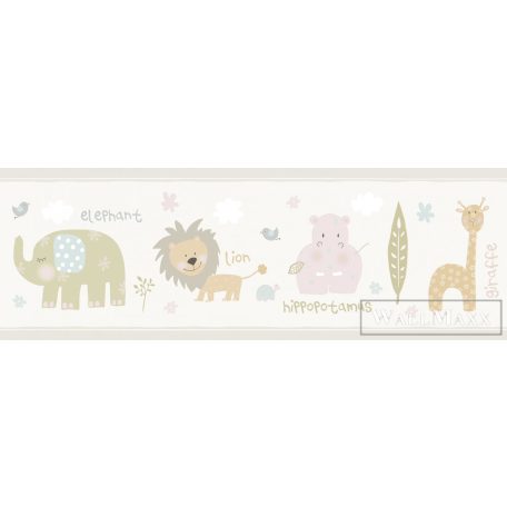 ICH Lullaby 242-1 bézs Szafari mintás Gyerek öntapadós bordűr
