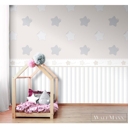 ICH Lullaby 244-3 bézs Csillag mintás Gyerek öntapadós bordűr