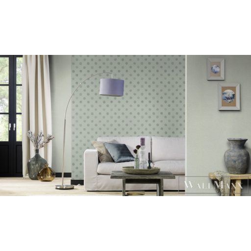 Rasch Bambino XIX 252057 Bébi zöld pöttyös tapéta